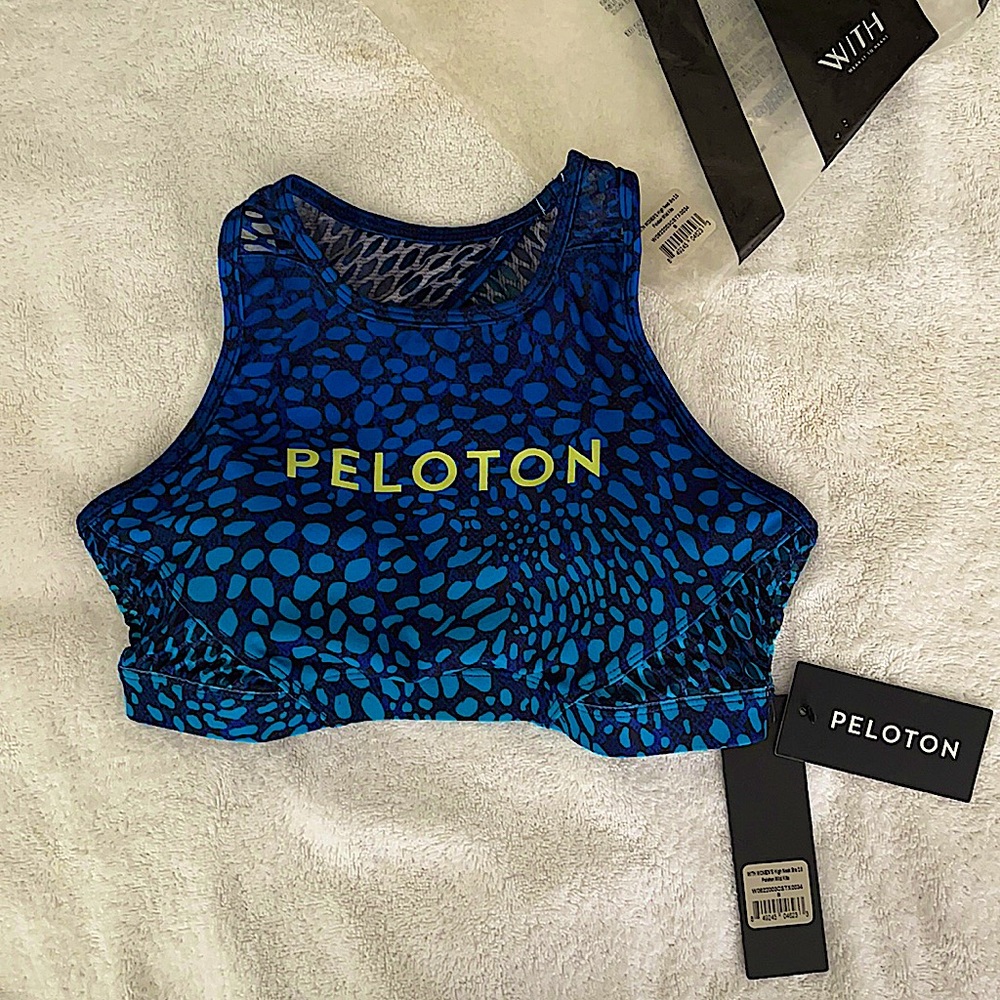 NWT- Wear it to Heart (WITH) Peloton wild Kite High Neck Bra 2.0- Size Small